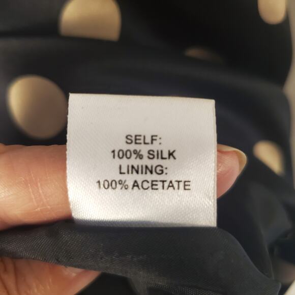 OC by OC Oleg Cassini Sz 6 Silk Halter Dress Black Polka Dot Floral Self Slip - Picture 9 of 11